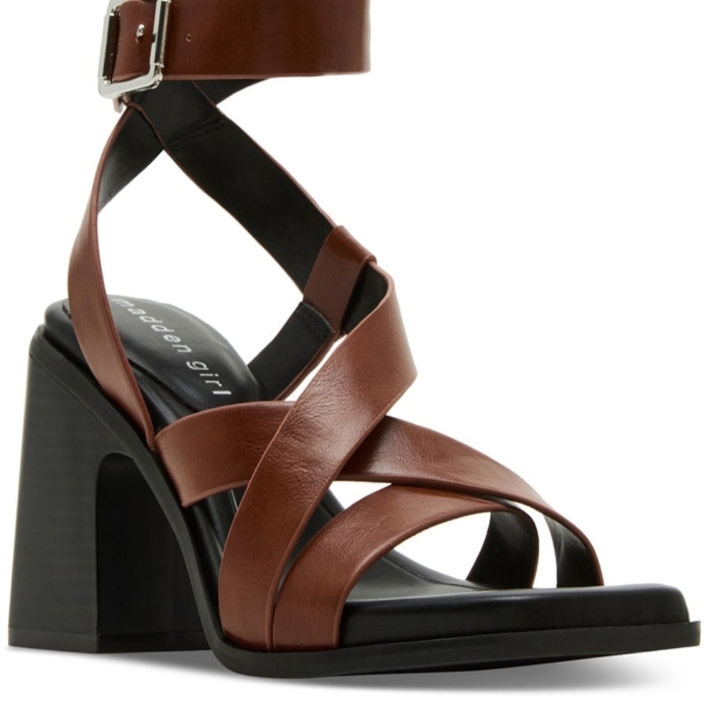 Madden Girl Brown Strappy Heels
